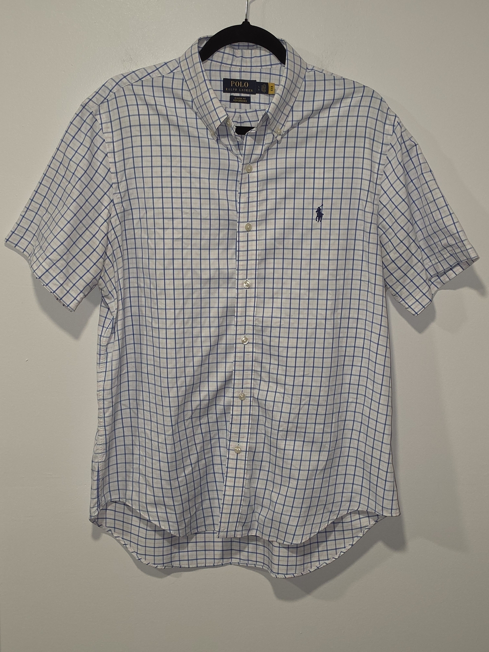 Polo Ralph Lauren Men's Plaid Performance Short Sleeve Button Up Shirt SZ Large